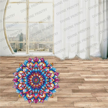 Homexa Decor | Rangoli Mandala Floor Sticker (Size 38 x 38 cm)