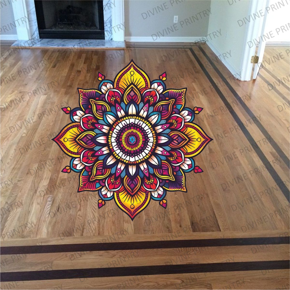 Homexa Decor | Rangoli Mandala Floor Sticker (Size 38 x 38 cm)