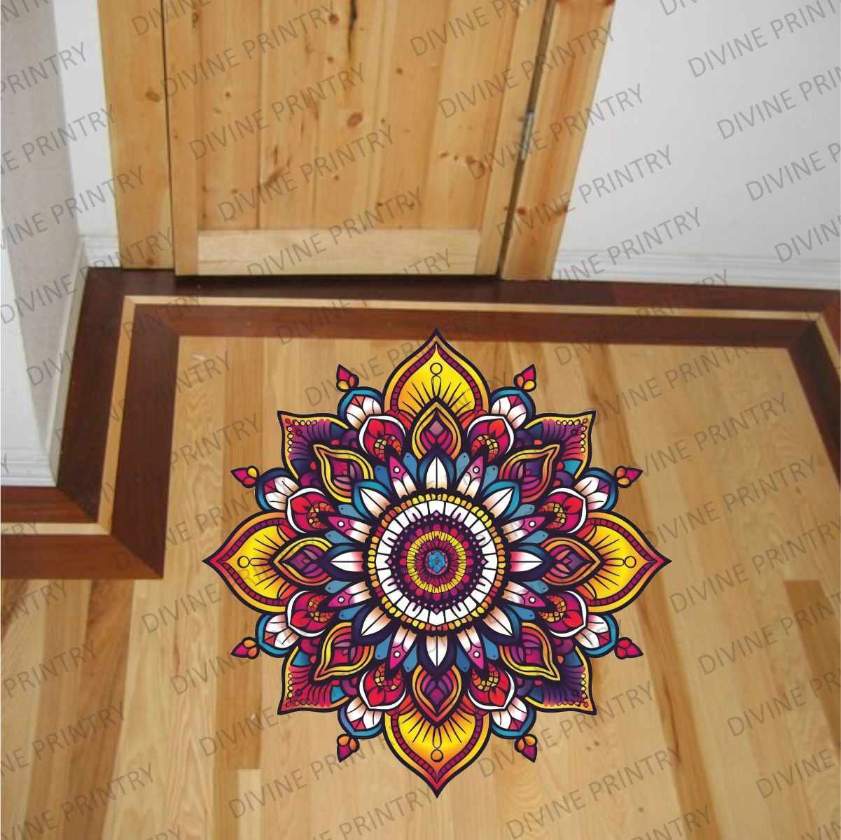 Homexa Decor | Rangoli Mandala Floor Sticker (Size 38 x 38 cm)