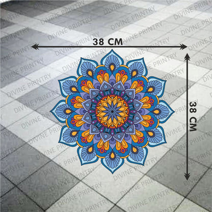 Homexa Decor | Rangoli Mandala Floor Sticker (Size 38 x 38 cm)