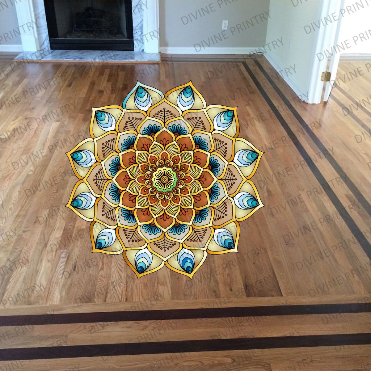 Homexa Decor | Rangoli Mandala Floor Sticker (Size 38 x 38 cm)