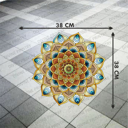 Homexa Decor | Rangoli Mandala Floor Sticker (Size 38 x 38 cm)