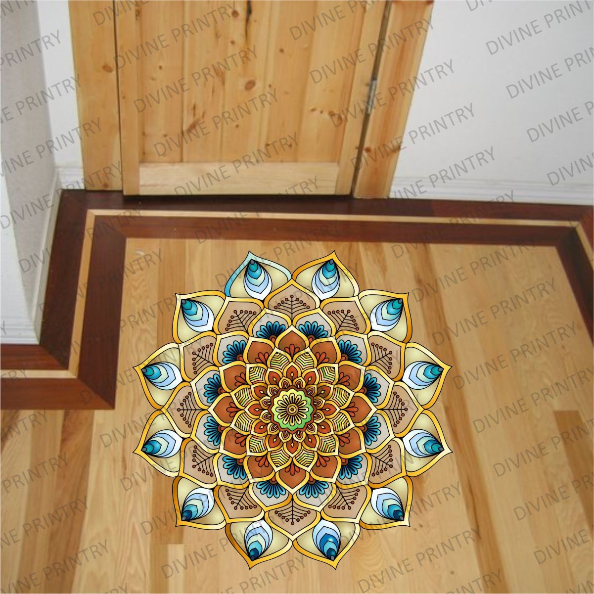 Homexa Decor | Rangoli Mandala Floor Sticker (Size 38 x 38 cm)