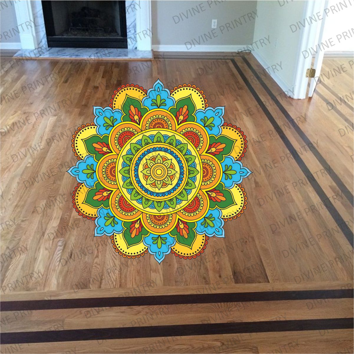 Homexa Decor | Rangoli Mandala Floor Sticker (Size 38 x 38 cm)