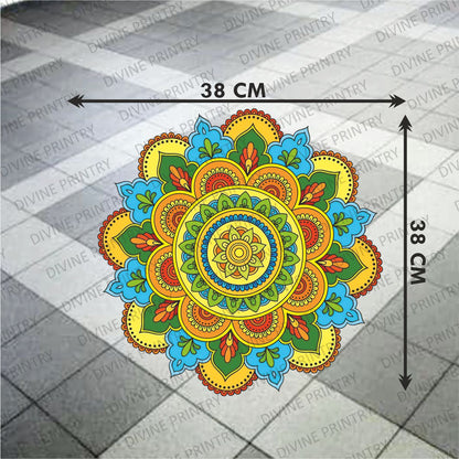 Homexa Decor | Rangoli Mandala Floor Sticker (Size 38 x 38 cm)