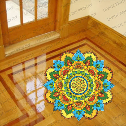 Homexa Decor | Rangoli Mandala Floor Sticker (Size 38 x 38 cm)