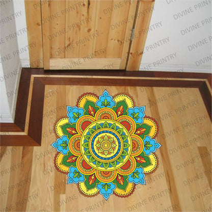 Homexa Decor | Rangoli Mandala Floor Sticker (Size 38 x 38 cm)