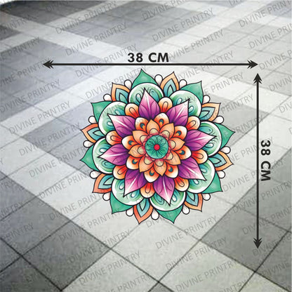 Homexa Decor | Rangoli Mandala Floor Sticker (Size 38 x 38 cm)