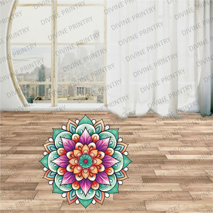 Homexa Decor | Rangoli Mandala Floor Sticker (Size 38 x 38 cm)