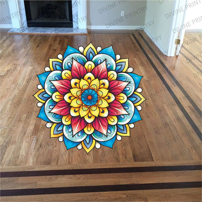 Homexa Decor | Rangoli Mandala Floor Sticker (Size 38 x 38 cm)