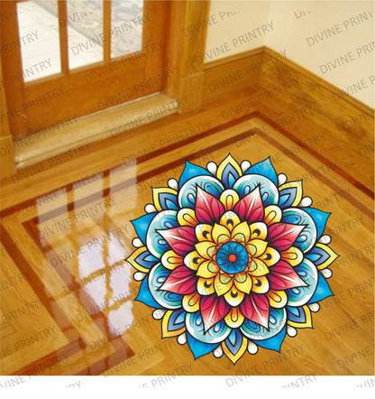 Homexa Decor | Rangoli Mandala Floor Sticker (Size 38 x 38 cm)