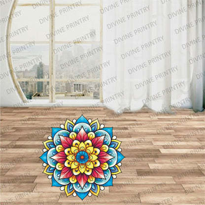 Homexa Decor | Rangoli Mandala Floor Sticker (Size 38 x 38 cm)