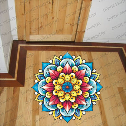 Homexa Decor | Rangoli Mandala Floor Sticker (Size 38 x 38 cm)