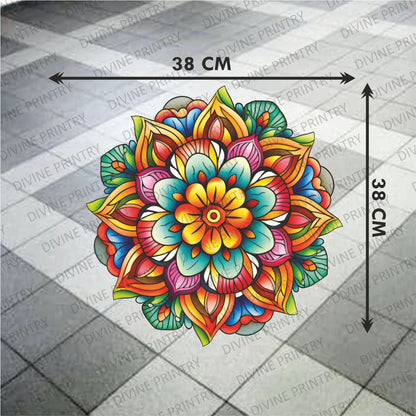 Homexa Decor | Rangoli Mandala Floor Sticker (Size 38 x 38 cm)