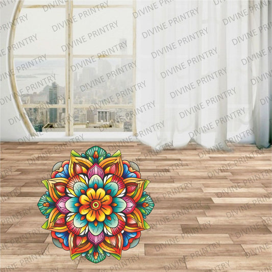 Homexa Decor | Rangoli Mandala Floor Sticker (Size 38 x 38 cm)