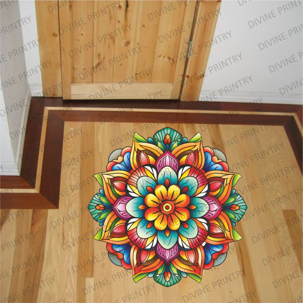 Homexa Decor | Rangoli Mandala Floor Sticker (Size 38 x 38 cm)