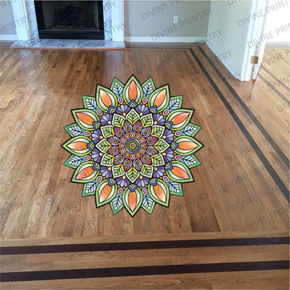 Homexa Decor | Rangoli Mandala Floor Sticker (Size 38 x 38 cm)