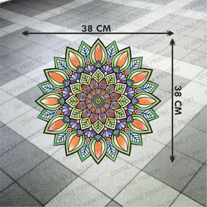 Homexa Decor | Rangoli Mandala Floor Sticker (Size 38 x 38 cm)