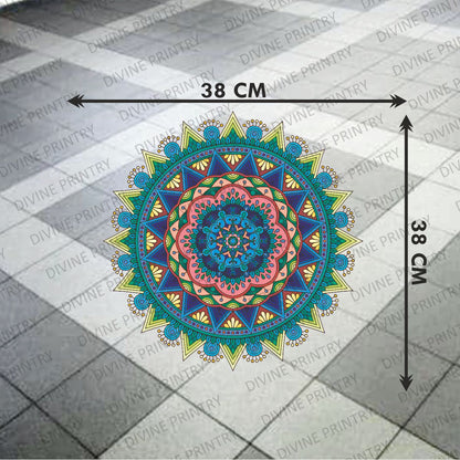 Homexa Decor | Rangoli Mandala Floor Sticker (Size 38 x 38 cm)