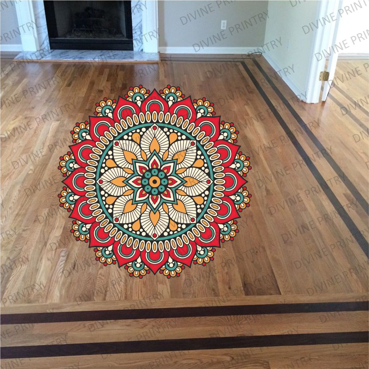 Homexa Decor | Rangoli Mandala Floor Sticker (Size 38 x 38 cm)