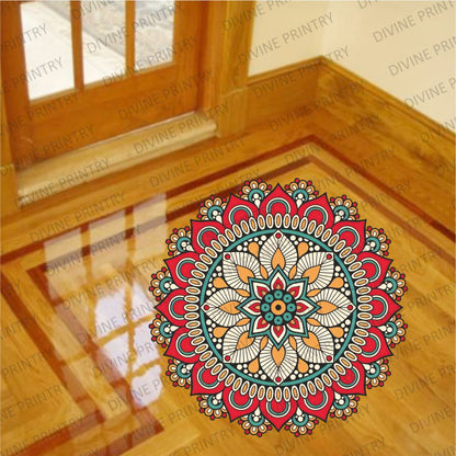 Homexa Decor | Rangoli Mandala Floor Sticker (Size 38 x 38 cm)