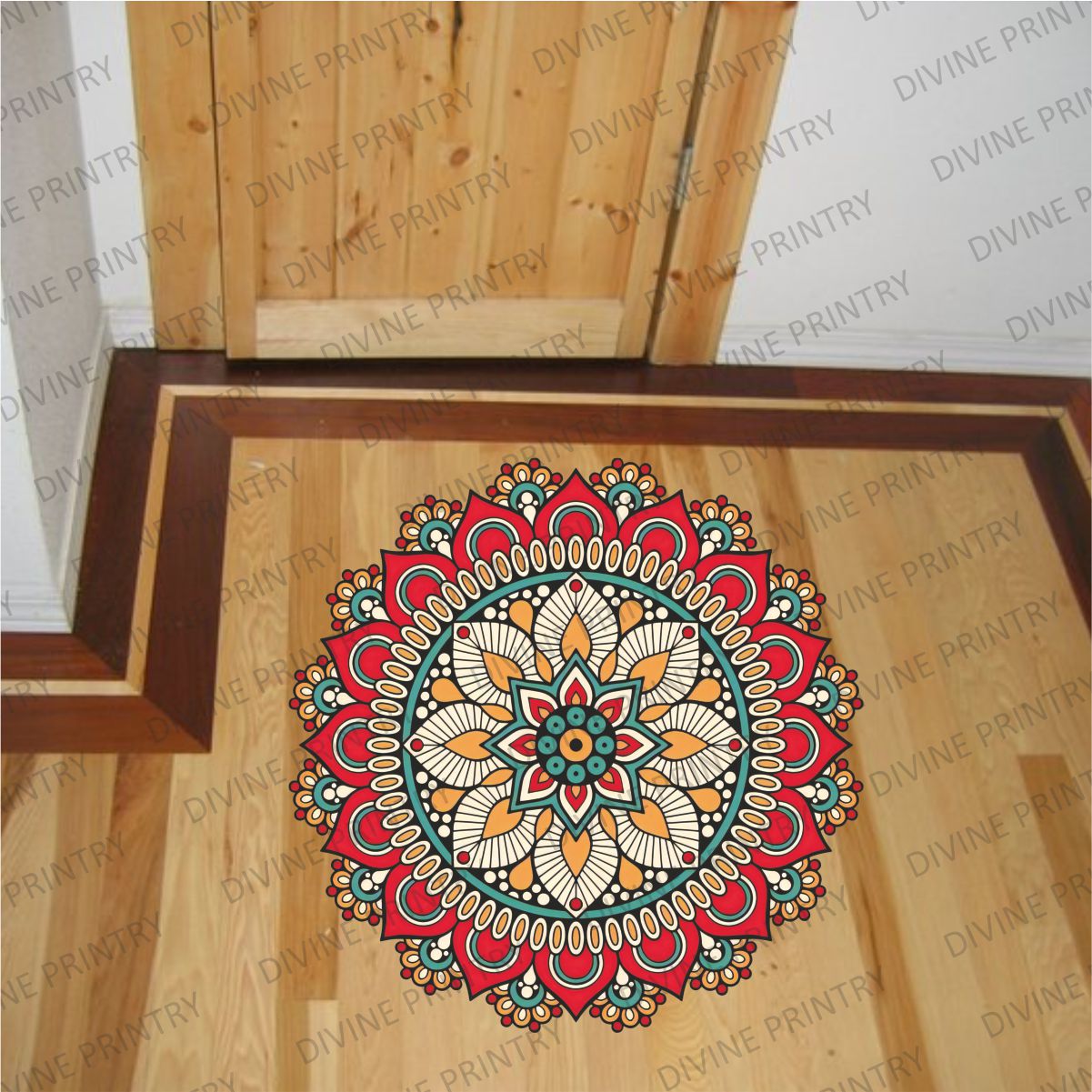 Homexa Decor | Rangoli Mandala Floor Sticker (Size 38 x 38 cm)