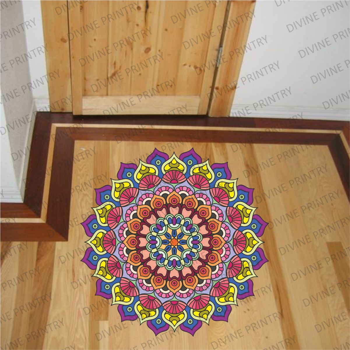 Homexa Decor | Rangoli Mandala Floor Sticker (Size 38 x 38 cm)