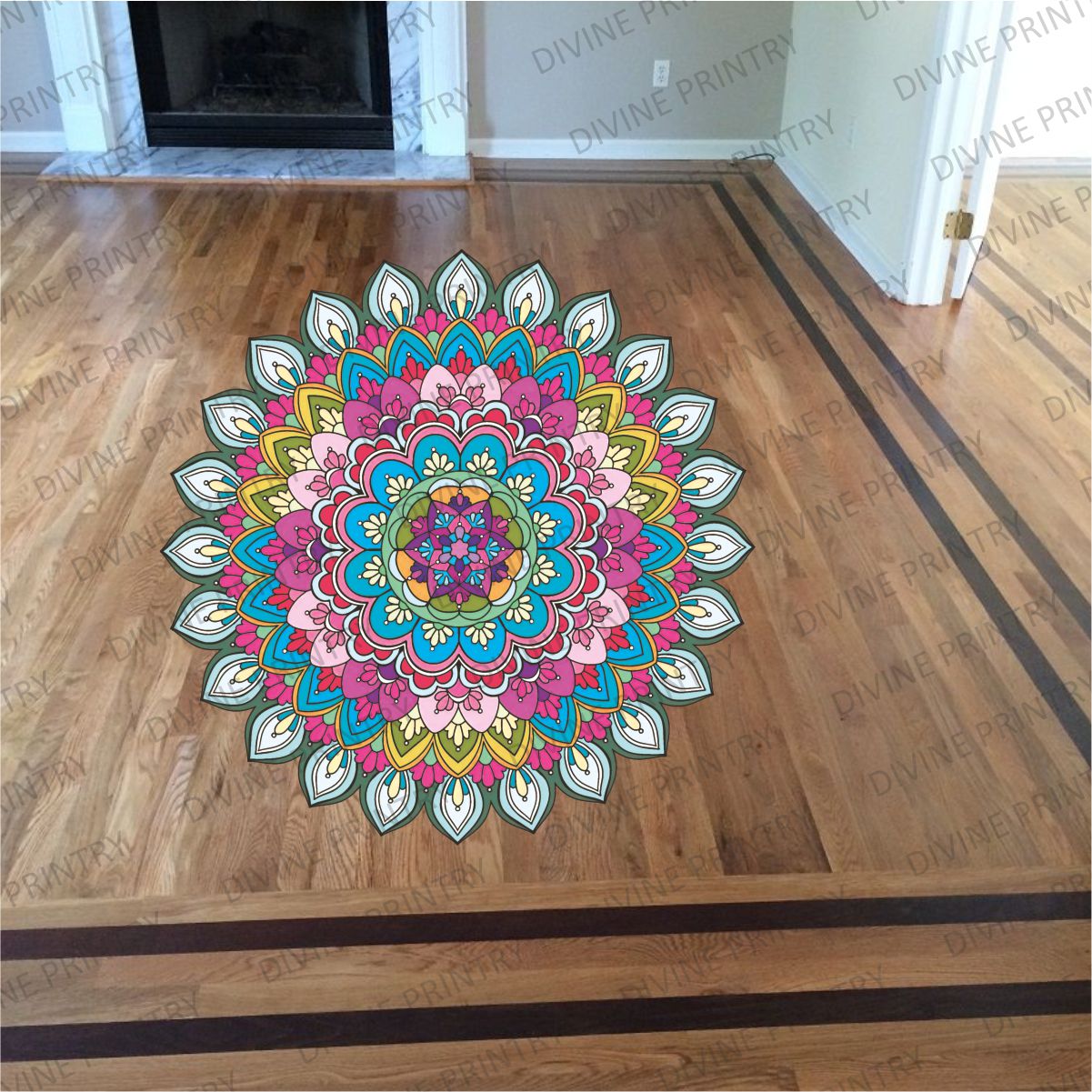 Homexa Decor | Rangoli Mandala Floor Sticker (Size 38 x 38 cm)