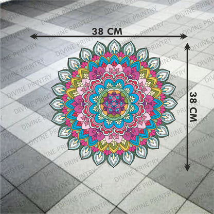 Homexa Decor | Rangoli Mandala Floor Sticker (Size 38 x 38 cm)