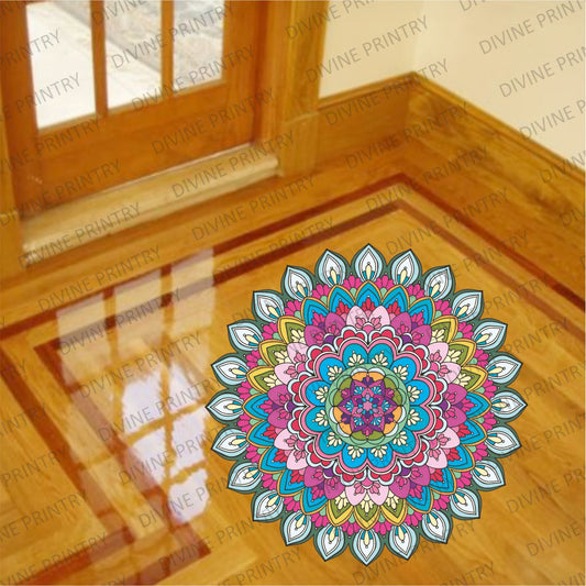 Homexa Decor | Rangoli Mandala Floor Sticker (Size 38 x 38 cm)