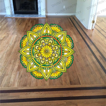 Homexa Decor | Rangoli Mandala Floor Sticker (Size 38 x 38 cm)