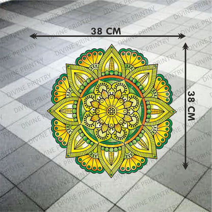 Homexa Decor | Rangoli Mandala Floor Sticker (Size 38 x 38 cm)