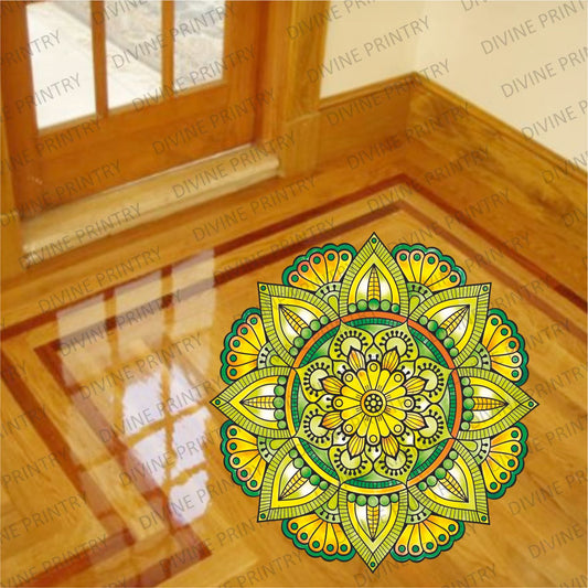 Homexa Decor | Rangoli Mandala Floor Sticker (Size 38 x 38 cm)