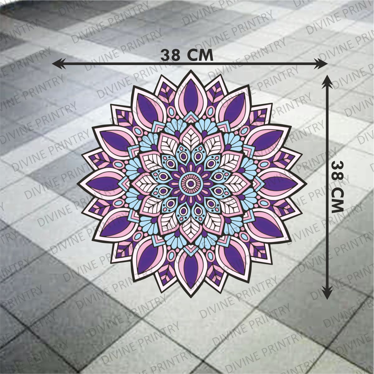 Homexa Decor | Rangoli Mandala Floor Sticker (Size 38 x 38 cm)