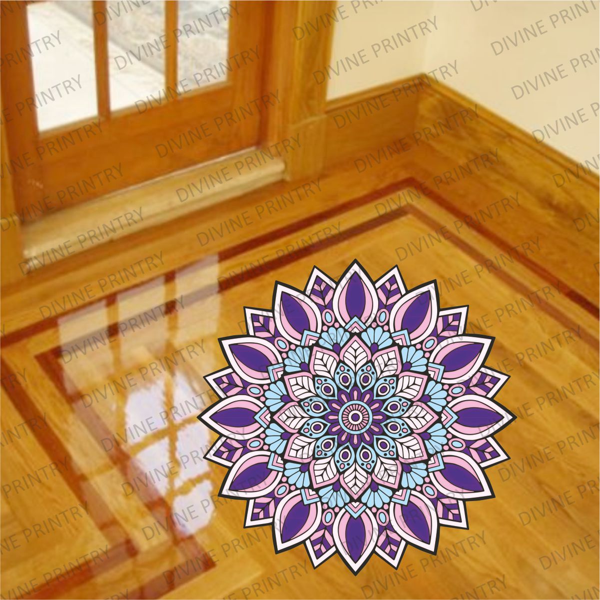 Homexa Decor | Rangoli Mandala Floor Sticker (Size 38 x 38 cm)