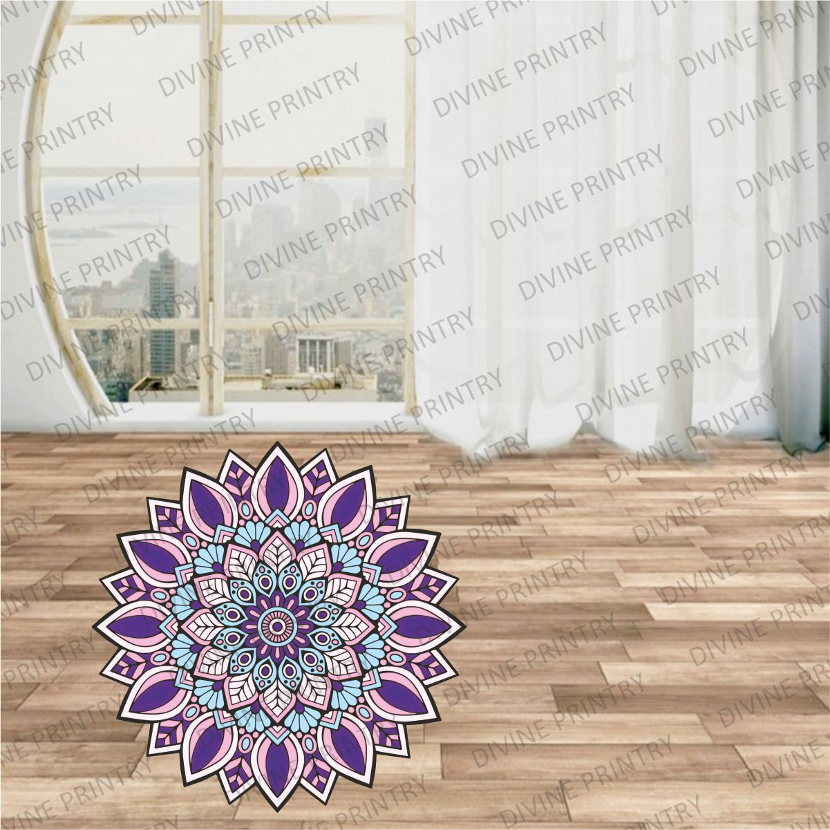 Homexa Decor | Rangoli Mandala Floor Sticker (Size 38 x 38 cm)