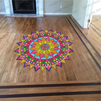 Homexa Decor | Rangoli Mandala Floor Sticker (Size 38 x 38 cm)