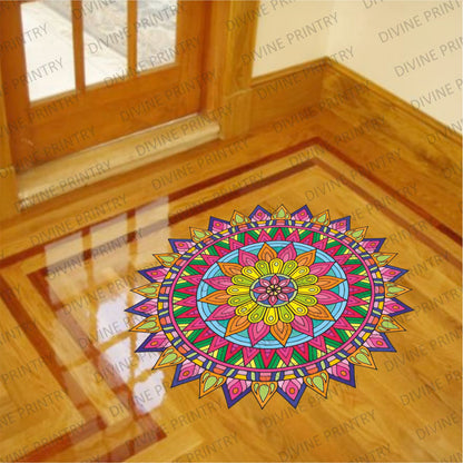 Homexa Decor | Rangoli Mandala Floor Sticker (Size 38 x 38 cm)