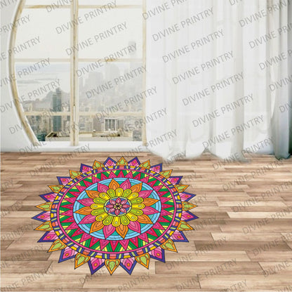 Homexa Decor | Rangoli Mandala Floor Sticker (Size 38 x 38 cm)