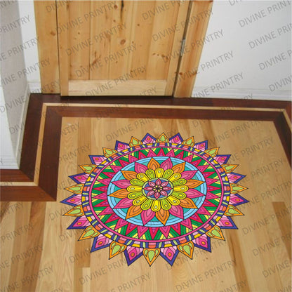 Homexa Decor | Rangoli Mandala Floor Sticker (Size 38 x 38 cm)