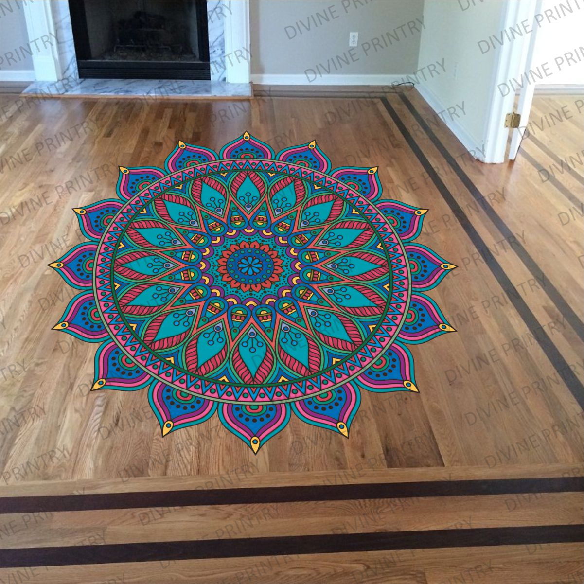 Homexa Decor | Rangoli Mandala Floor Sticker (Size 38 x 38 cm)