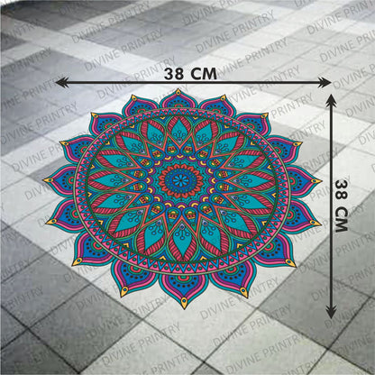 Homexa Decor | Rangoli Mandala Floor Sticker (Size 38 x 38 cm)