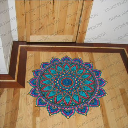 Homexa Decor | Rangoli Mandala Floor Sticker (Size 38 x 38 cm)