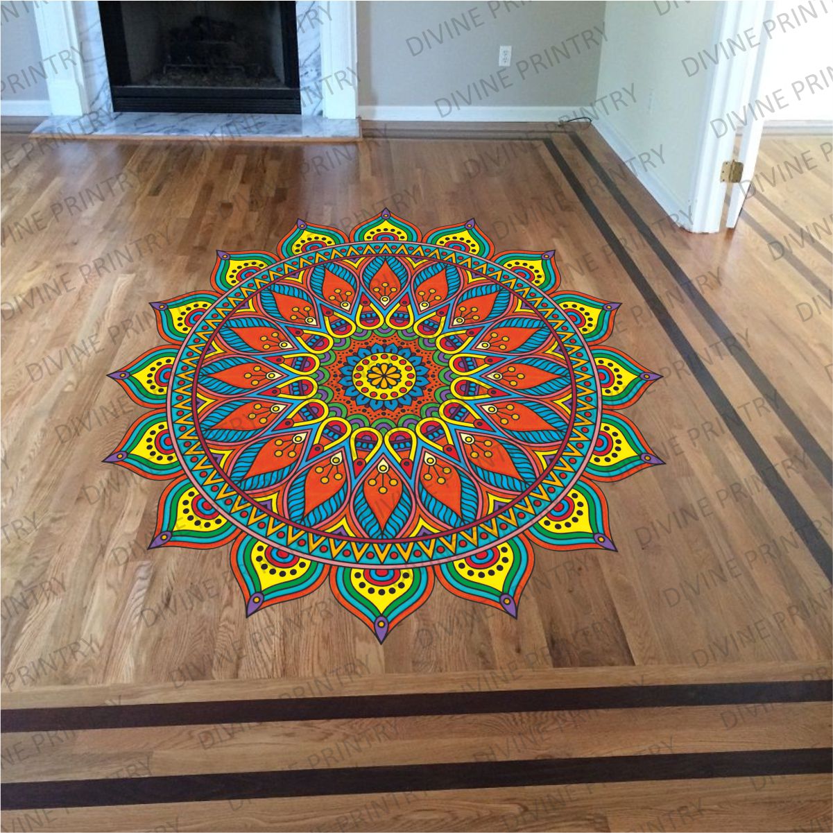 Homexa Decor | Rangoli Mandala Floor Sticker (Size 38 x 38 cm)