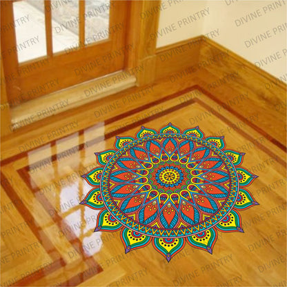 Homexa Decor | Rangoli Mandala Floor Sticker (Size 38 x 38 cm)