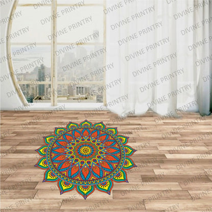 Homexa Decor | Rangoli Mandala Floor Sticker (Size 38 x 38 cm)