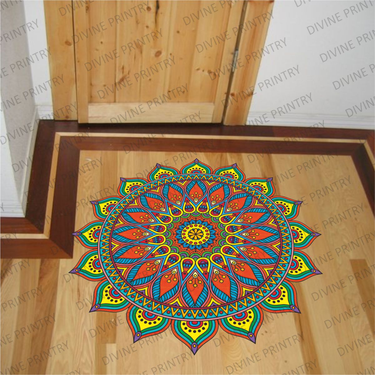 Homexa Decor | Rangoli Mandala Floor Sticker (Size 38 x 38 cm)