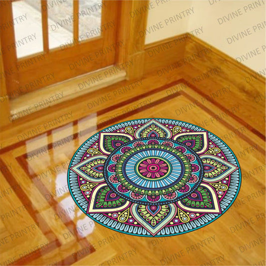 Homexa Decor | Rangoli Mandala Floor Sticker (Size 38 x 38 cm)