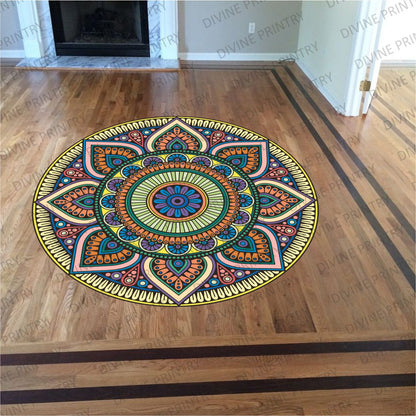 Homexa Decor | Rangoli Mandala Floor Sticker (Size 38 x 38 cm)