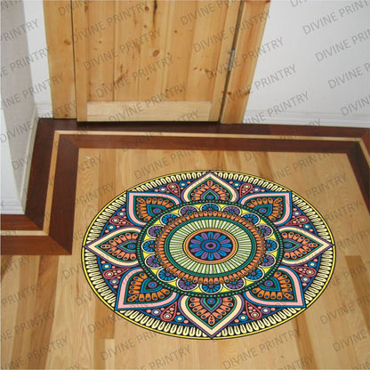 Homexa Decor | Rangoli Mandala Floor Sticker (Size 38 x 38 cm)